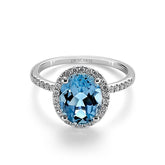 Blue Topaz & Diamond Ring - Dracakis Jewellers